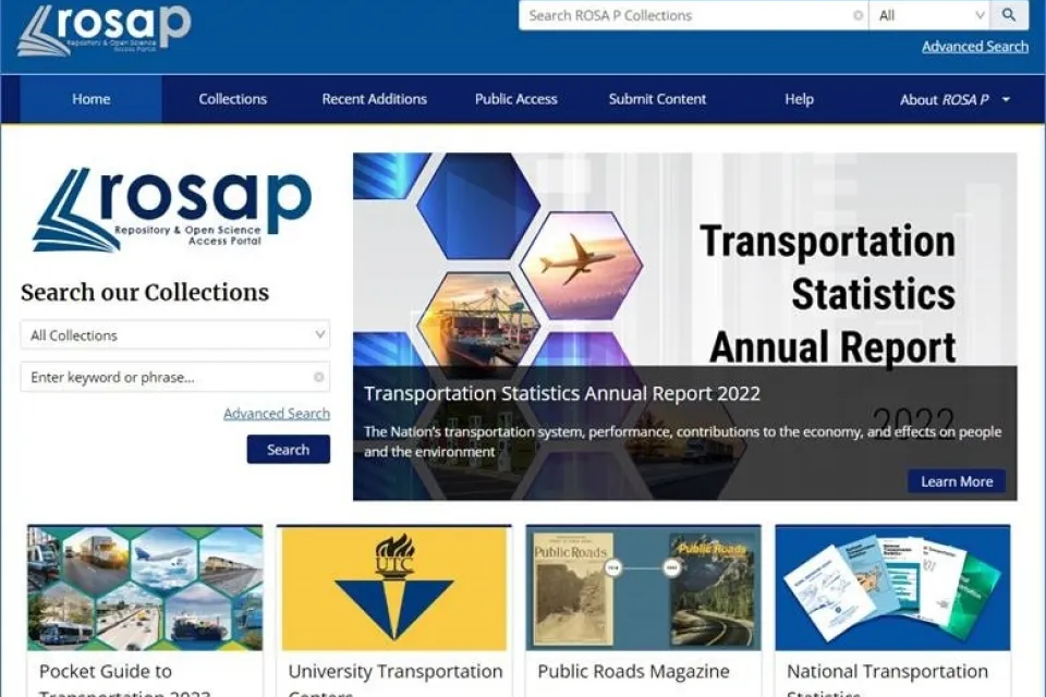 Screenshot of University Transportation Centers website